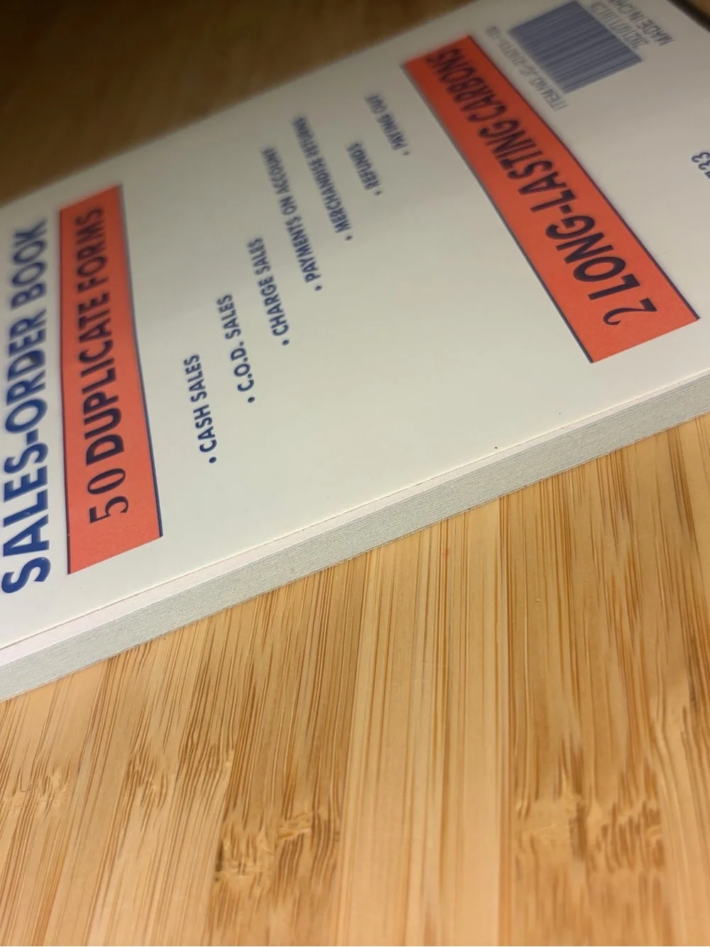 All-Purpose Sales-Order Book • Cream with Blue & Orange Accents
